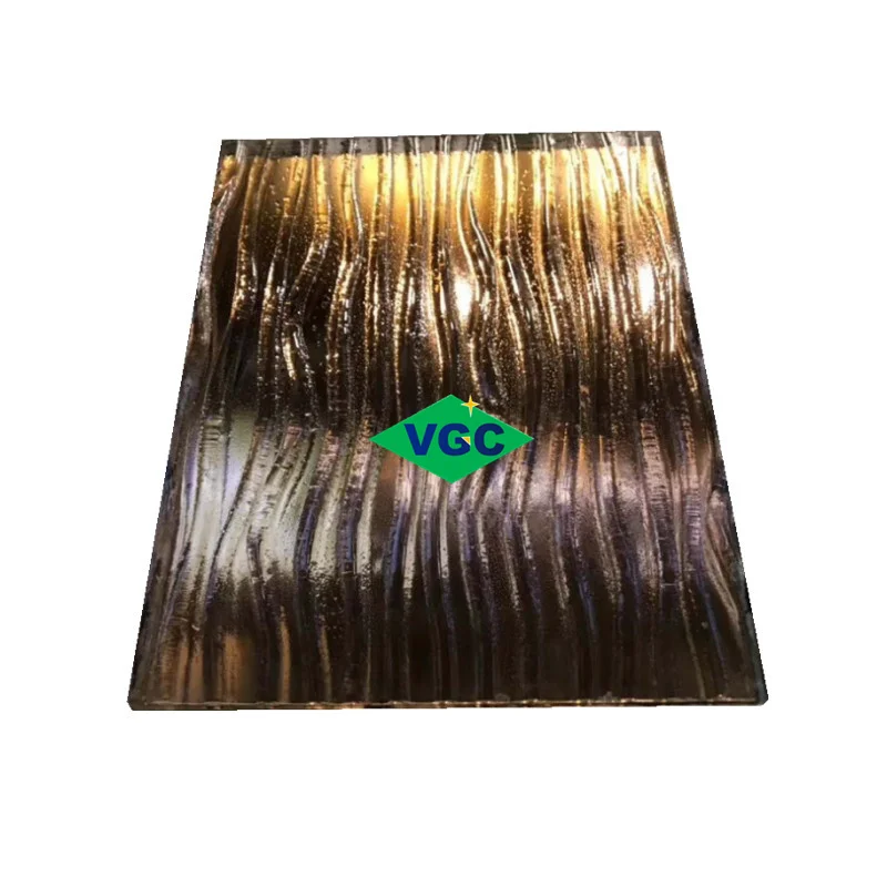 VGC New Design 3MM-8MM Wall Partition Patterned Glass Sheets Decorative Glass Panels For Sale