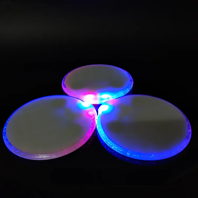 Рекламный подарок для бара, разноцветные светодиодные подставки для напитков, светодиодная наклейка