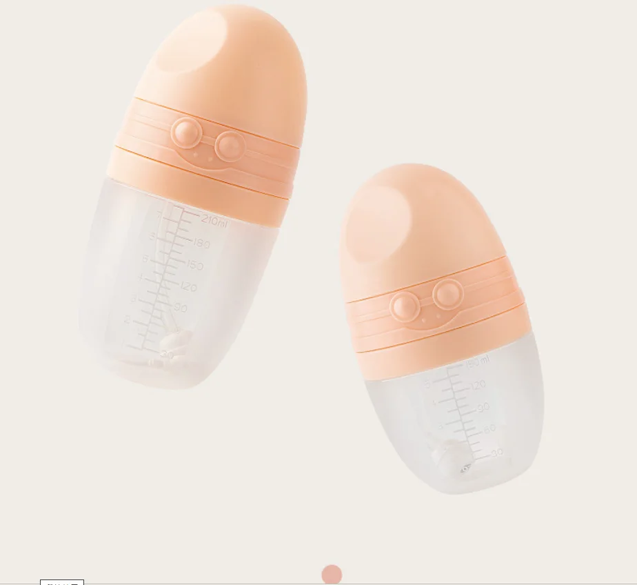 Wing Of Angel handle Baby Milk Food grade Feeding Bottle Wide Neck with BPA free Feeding Nipple Bottle For Breastfed Babies