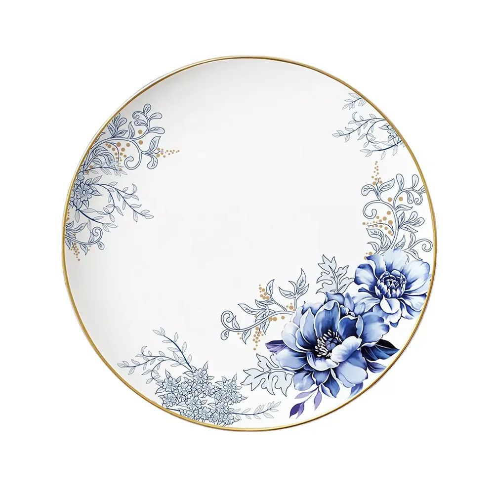 Luxury Blue and White Plates set Porcelain Dinnerware Bone china Tableware