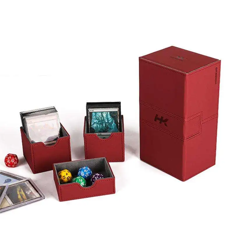 Factory Wholesale Yugioh Cards Storage Box Pu Leather Magnetic Closure Deck Box