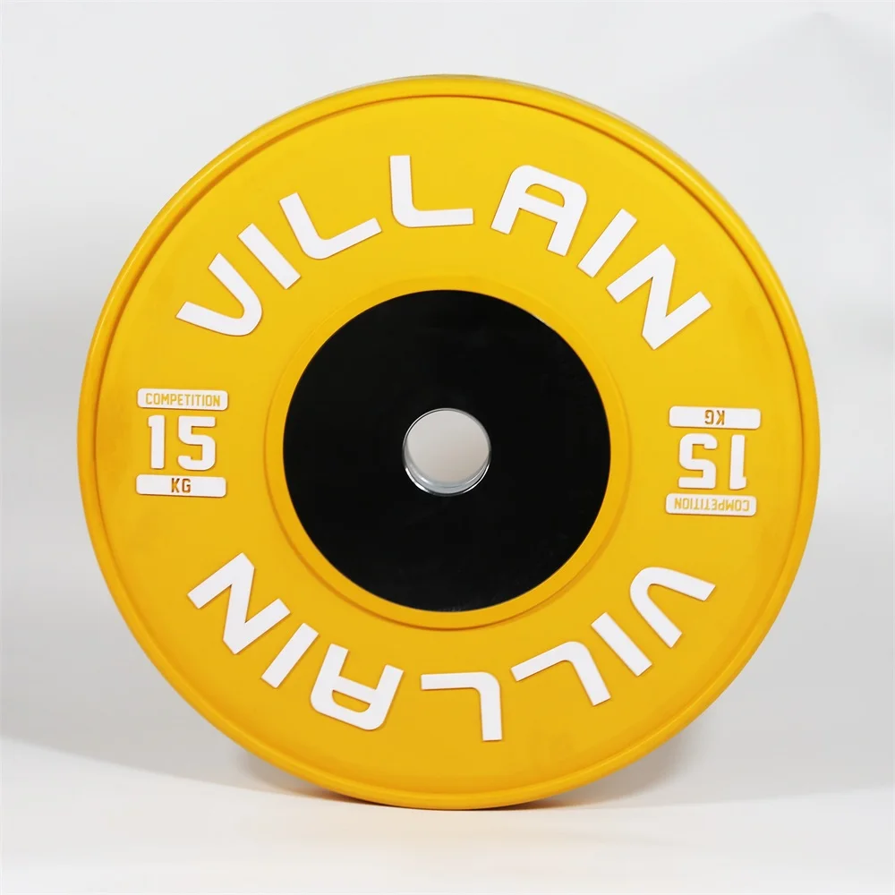 VILLAIN Fitness Competition Weight Lifting Bumper Plate Rubber Weights Plates Set KGS