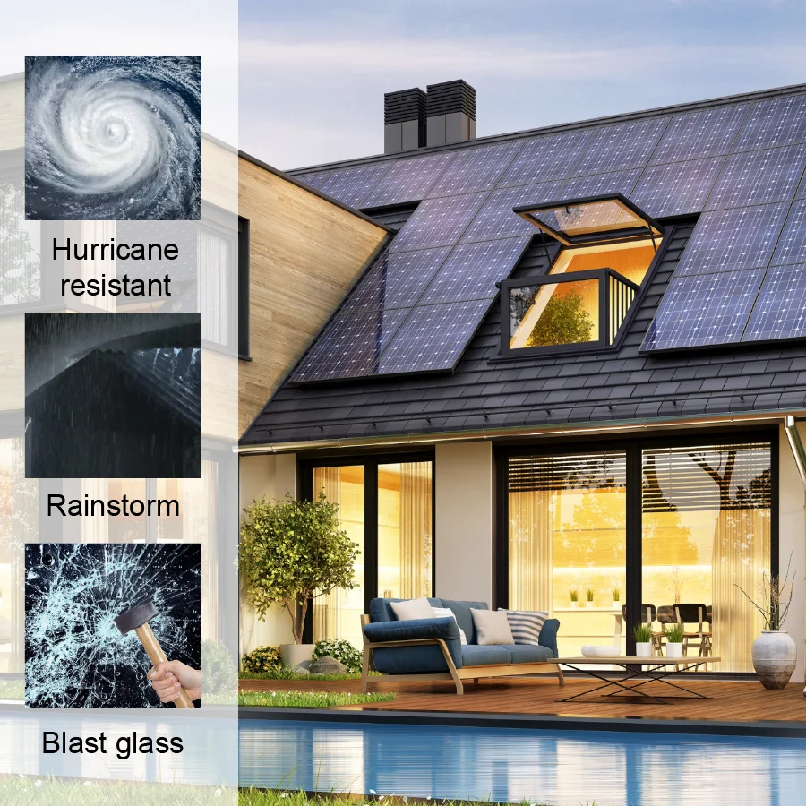 Factory Direct Residential Villa Solar Electric Aluminum Skylight Waterproof Roof Window Glass Roof Window Skylight