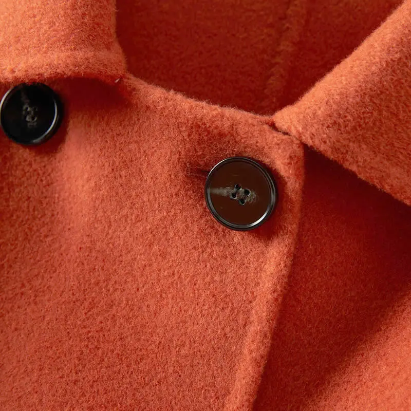 Factory Wholesale Women 100% Wool Coat Ladies Pure Woolen Long Coats Customized Service MC819