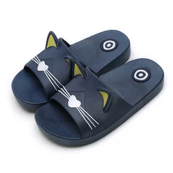 Cheap Wholesale Kids Summer Indoor Slippers Cute Cat Children Household Non-slip PVC Slides Slippers