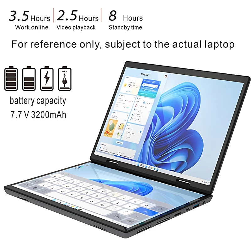 New Design 10.5 Inch Dual Touch Screen 2 in 1 YOGA Computer PC Intel N95 12th Gen 3.4GHZ DDR4 Double Full Touch Screen Laptop