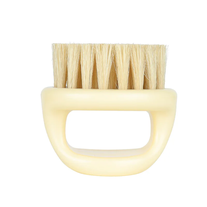 Vintage Oiled Hair Salon Small Clean Beard Brush Clean broken hair beard bristles horseshoe Ring oiled head brush