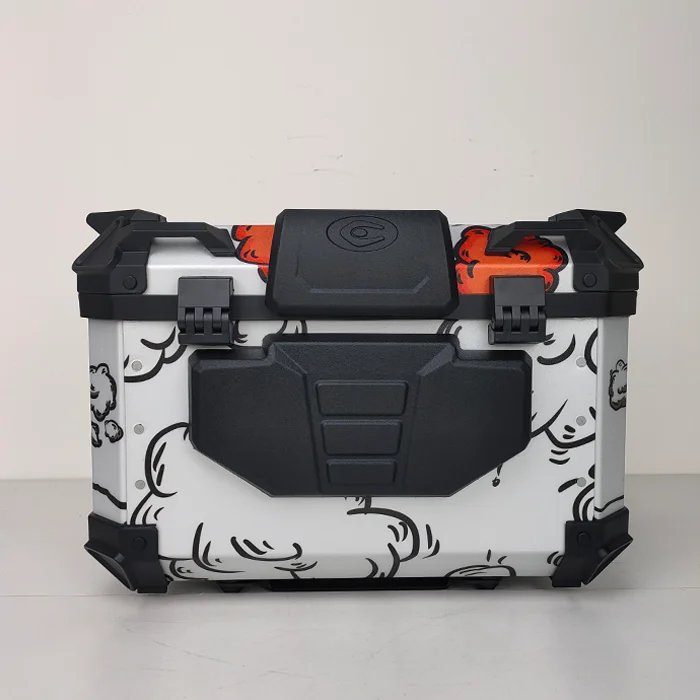 55L  large capacity aluminum box Quick Release Structure Aluminum tail boxes for motorcycles tail rear box Reflective Series