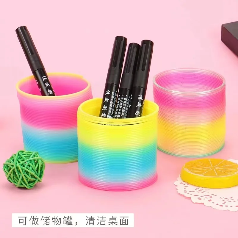 Classic Toys Magical Rainbow Spring Gradient Shape Ring Coil Toy For Kids Children Students Factory Wholesale Gift Education