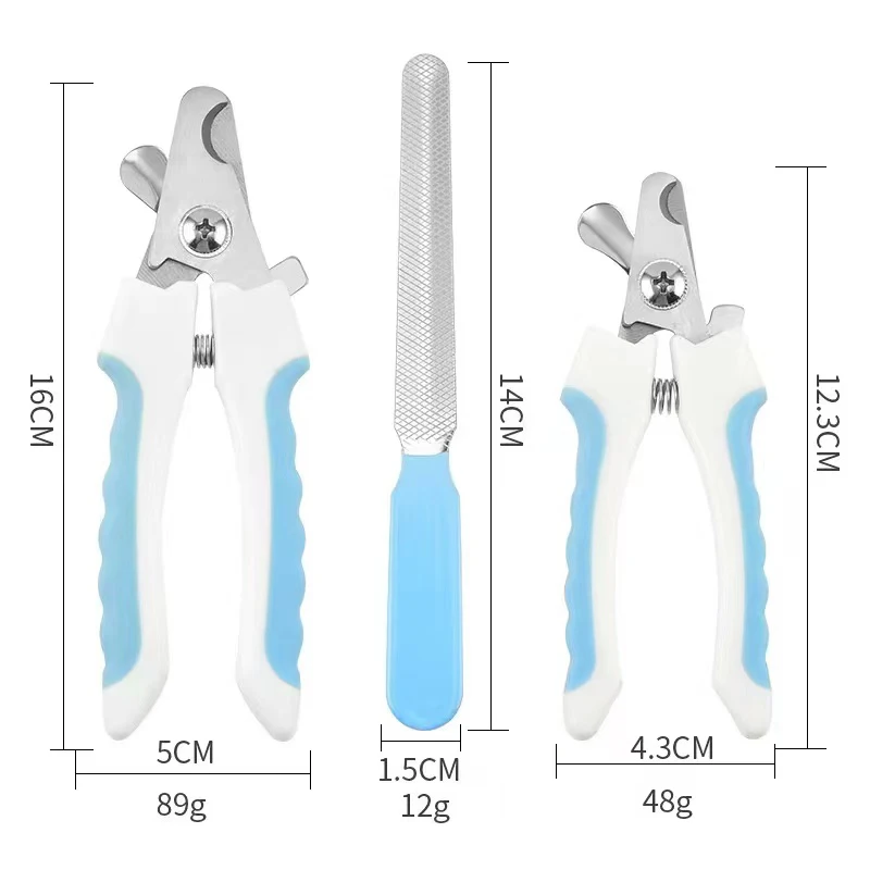High Quality Durable Stainless Steel Pet Nail Cutter Set Professional Cat Grooming Sharp Pet Nail Clipper With File