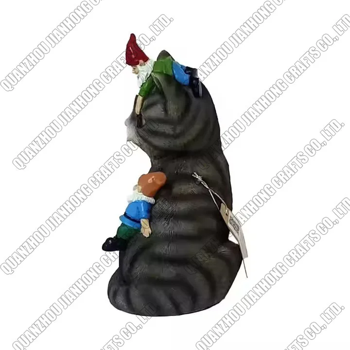 Children Garden Statues Best Selling Little Dwarf and Big Cat Resin Sculpture for Home Garden Decoration