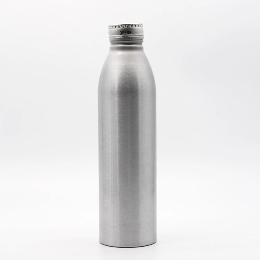 Fresh fruit orange juice empty aluminum beverage bottle with tamper proof caps