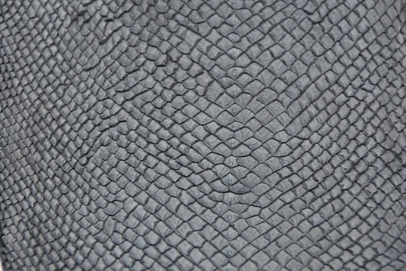 Black  matte finish soft salmon fish skin leather