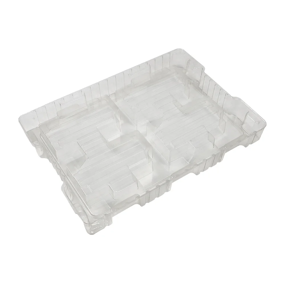 custom disposable PS flocking plastic vacuum forming blister cosmetics packaging tray