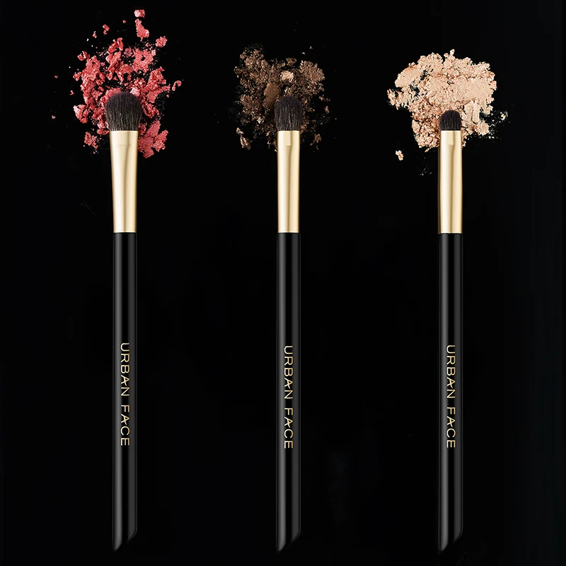 Haixin factory private label logo customized black eye makeup custom brushes, detailed shader 4 pcs eye makeup brushes set