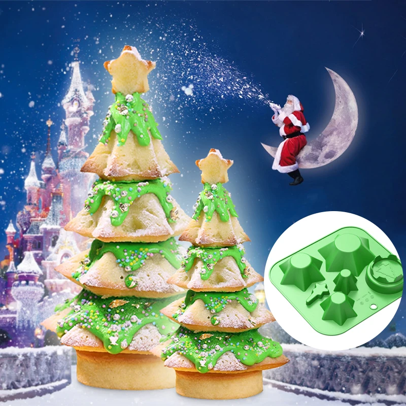 Amazon Top Seller Christmas Tree Silicone Mold DIY Handmade Soap Mold Chocolate Silicone Mold