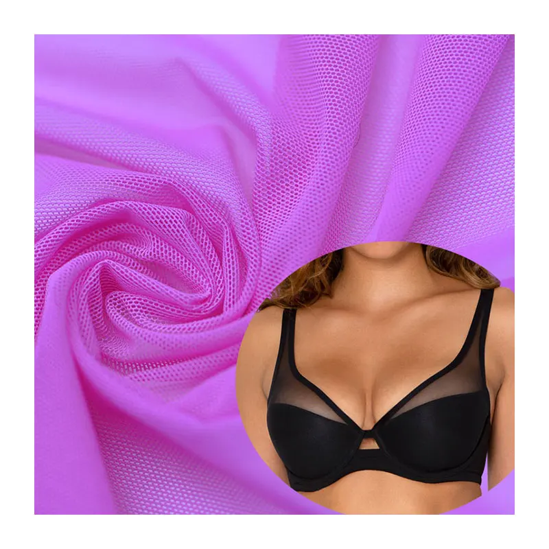 
2021 new design 70D mesh fabric for bra/sportswear high quality stretch mesh fabric for lingerie 
