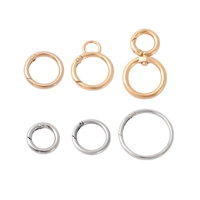 Hot Spring Gate O Ring Openable Round Carabiner Keychain Bag Clips Hook Dog Chain Buckles