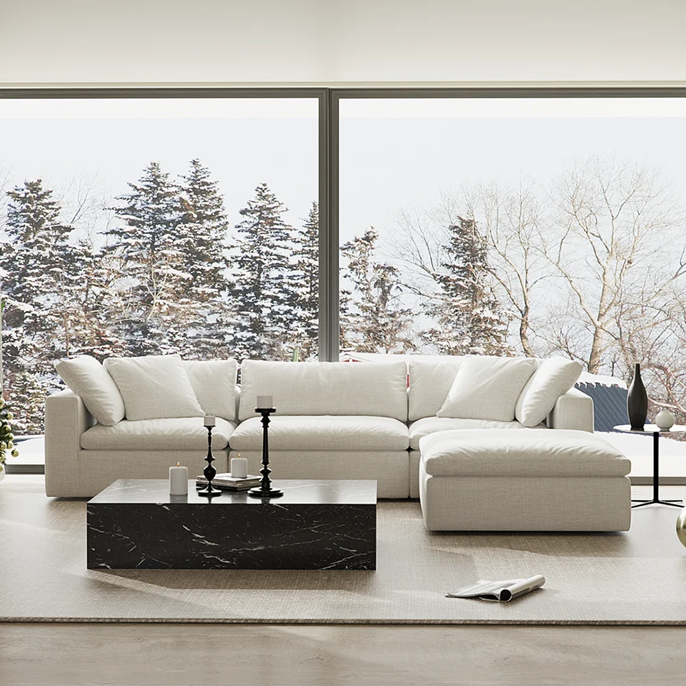 Cloud Modular Sectional Sofa Set Furniture Living Room Modern Couch Beds Can Be Combined into Chairs Coffee Tables Set for Sale