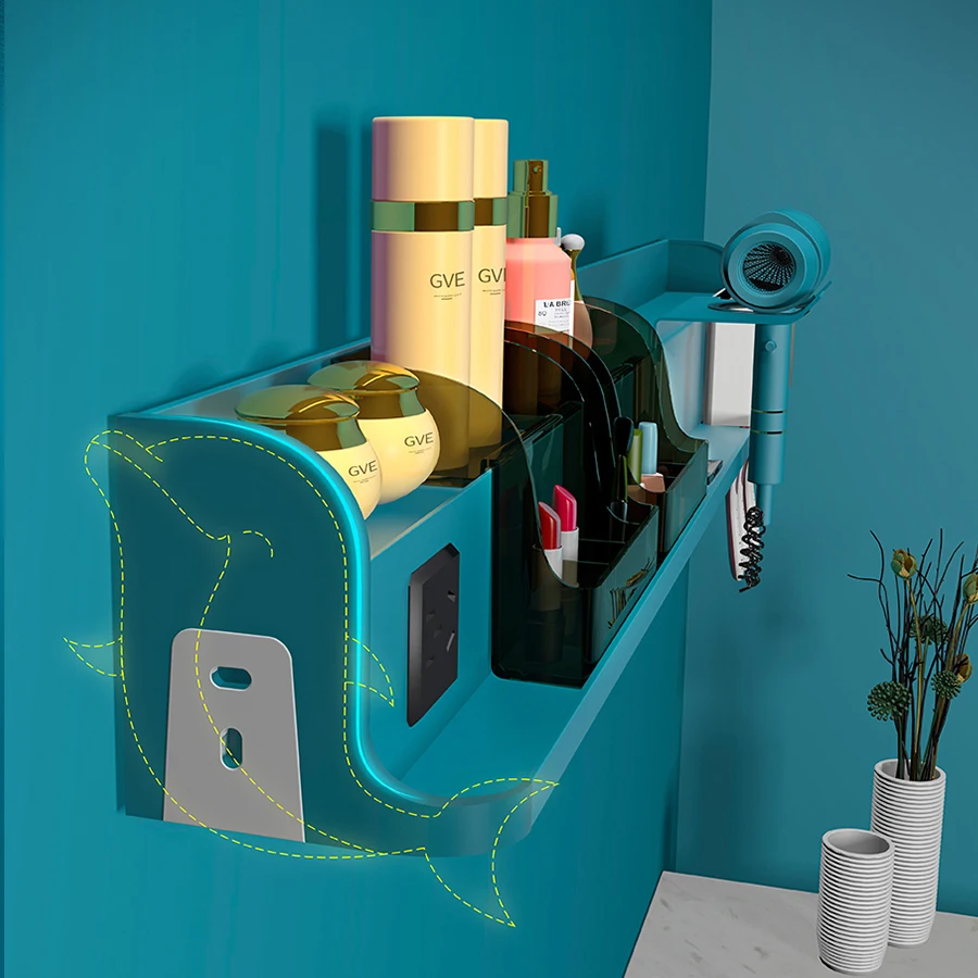 Wall Mounted Bathroom Storage Rack Hanging Shelf Multi-purpose Storage  Shampoo Shower