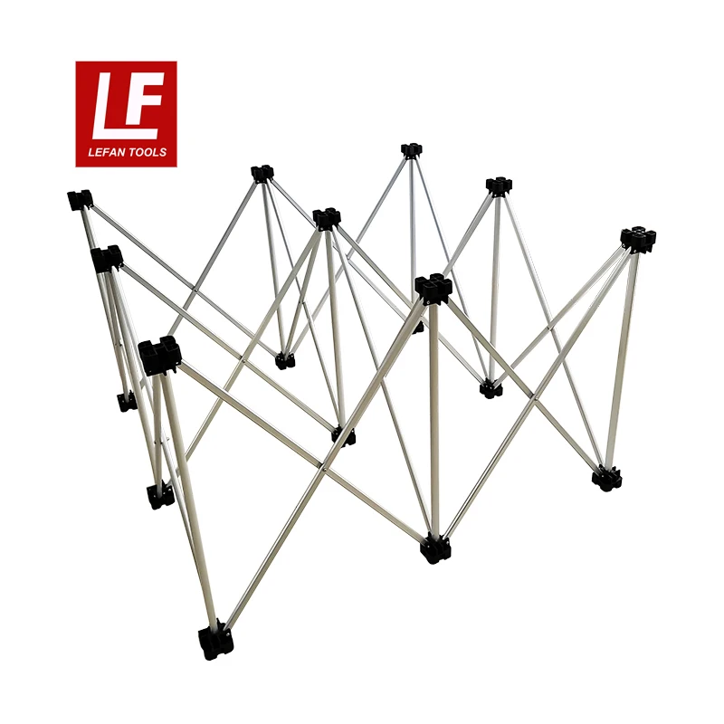 Folding Wood Working table with 9 stand legs outdoor using