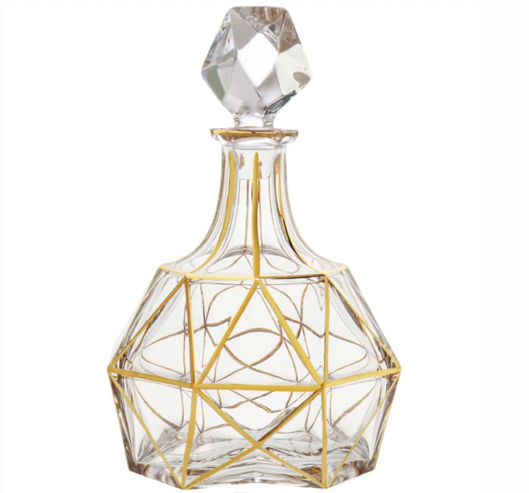 Exquisite Handicraft Crystal Glass 2 pcs  Whisky Glasses and 1pc Decanter Gift Set Bohemia Craftsmanship