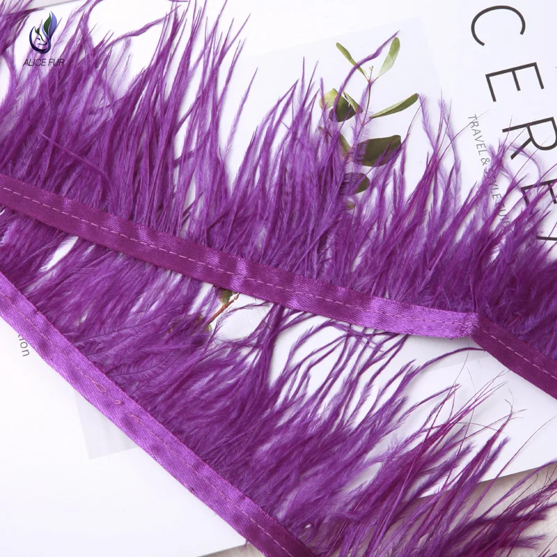 Wholesale Supply Decorative Feather Items Ostrich Feather Trim Colorful Ostrich Feather Trimming for Decorations
