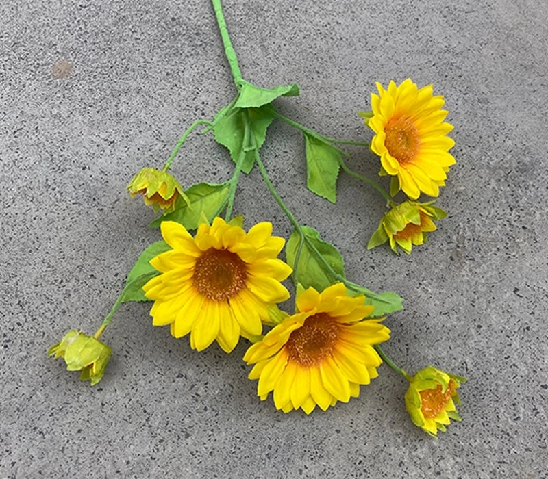 Yopin-2355 Hot Selling Artificial Silk Yellow Wedding Flowers For Decoration