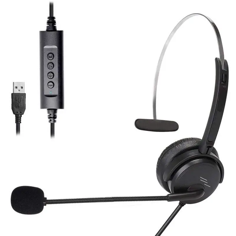 Opptel wired headset with noise cancelling for call center headset