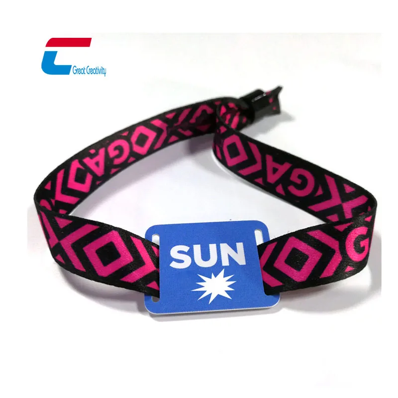 Factory Price PVC or Wood RFID Access Card Slider Woven Wristband Events Activities Smart NFC Wrist band