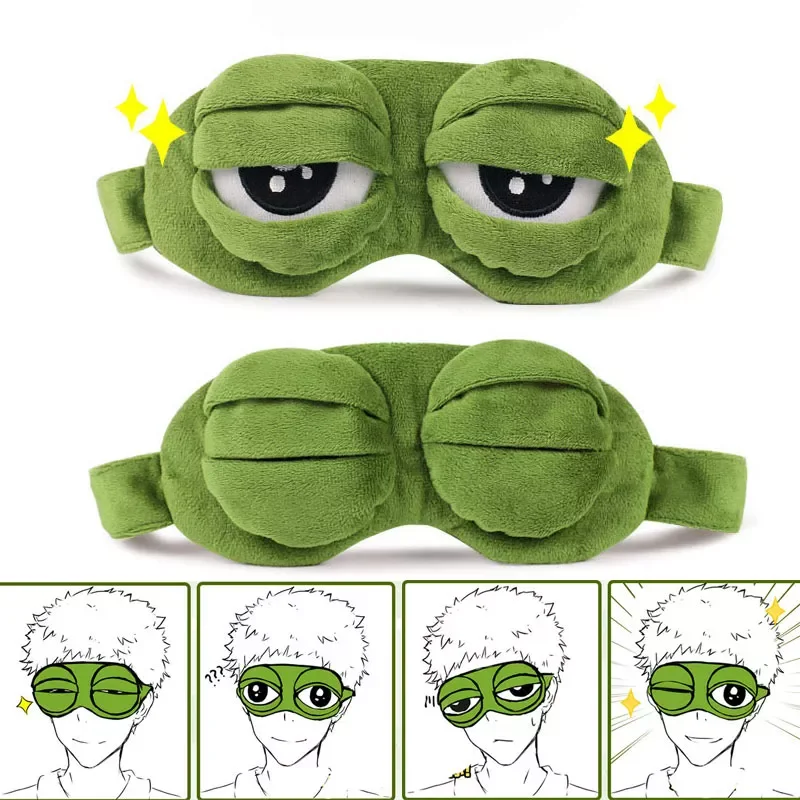 Cartoon Frog Sleep Mask Eyeshade Plush Eye Cover Travel Relax Gift Blindfold Cute Patches Cartoon Sleeping Mask for Kid Adult