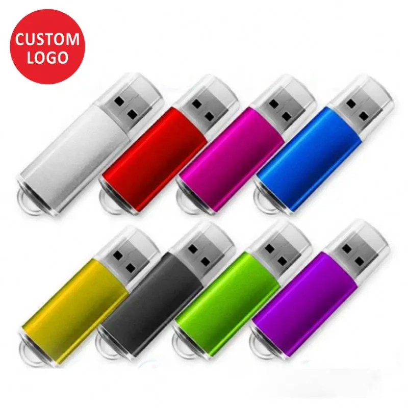 Gold Mini Metal USB Flash Drive 2.0 1GB 2GB 4GB 8GB Wholesale Gift Pen Drive 3.0 16GB 32GB 64GB Memory Stick Free Laser Logo