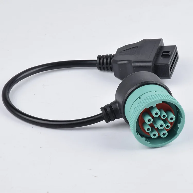 Right angle J1939 9PIN to OBD2 16PIN Car truck diagnostic cable