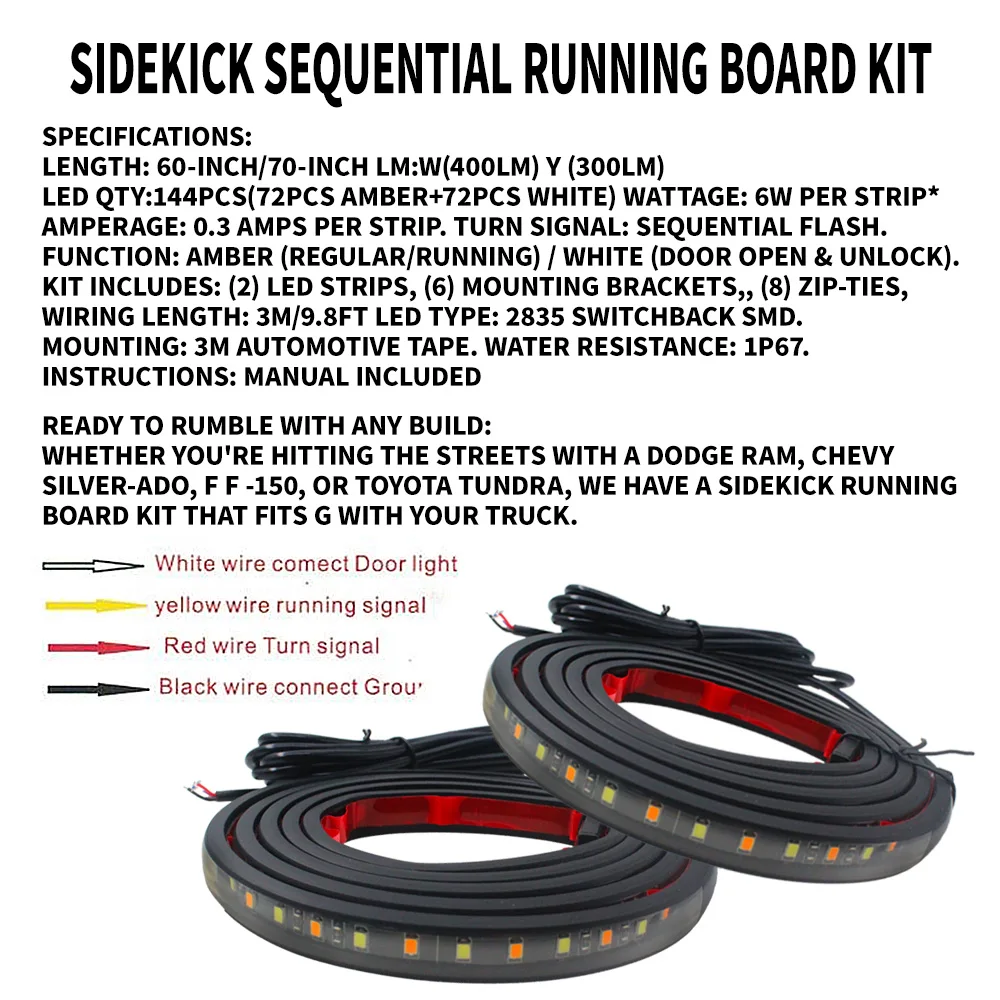 Car Dual Color White+Amber Ambient LED Light Auto Exterior Lights Strip Atmosphere Lamp Decoration Side Marker Turn Signal Lamp