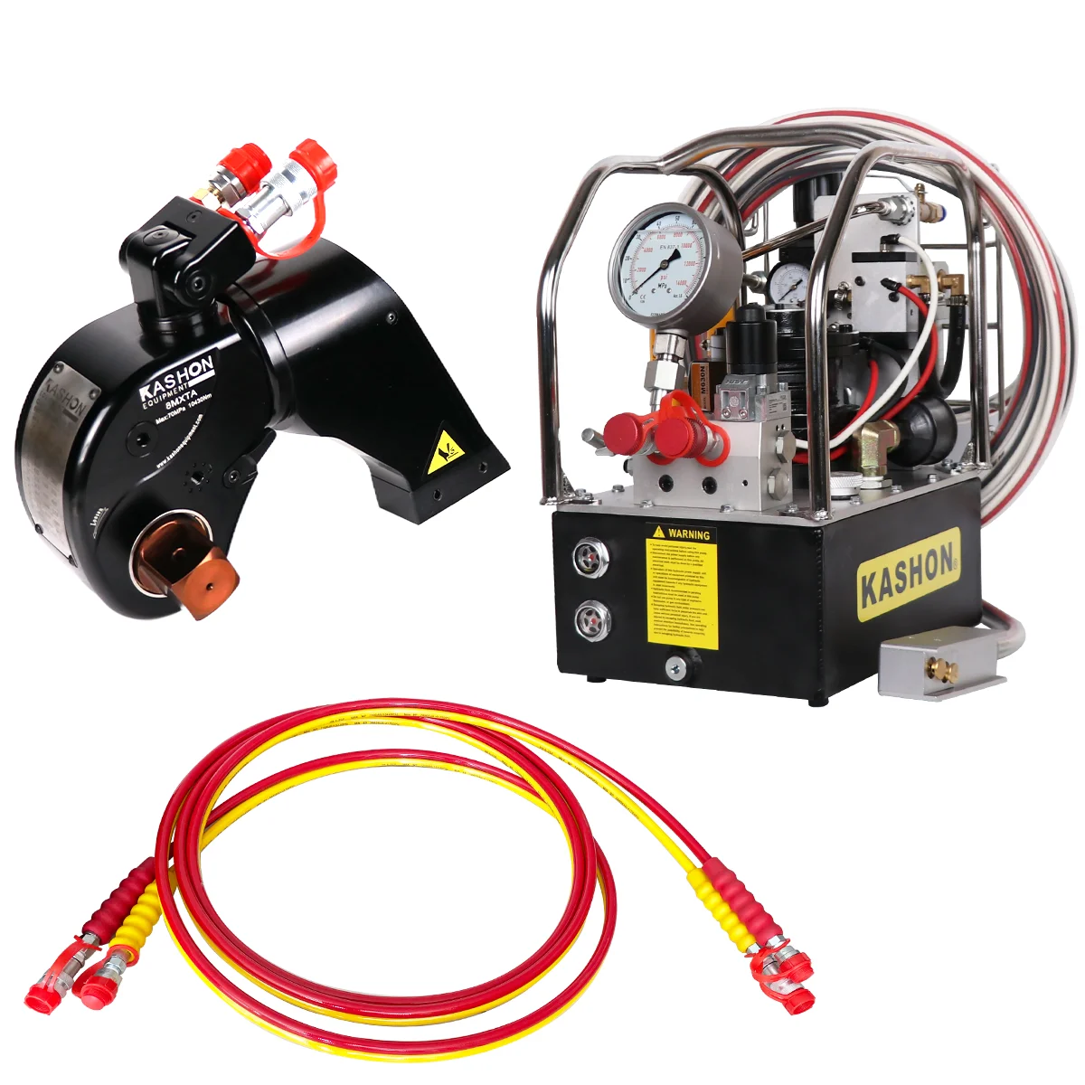 Complete Set 1-1/2' Drive 1015-10430Nm Square Drive Hydraulic Torque Wrench And Three Stage Air Pneumatic Torque Pump Set