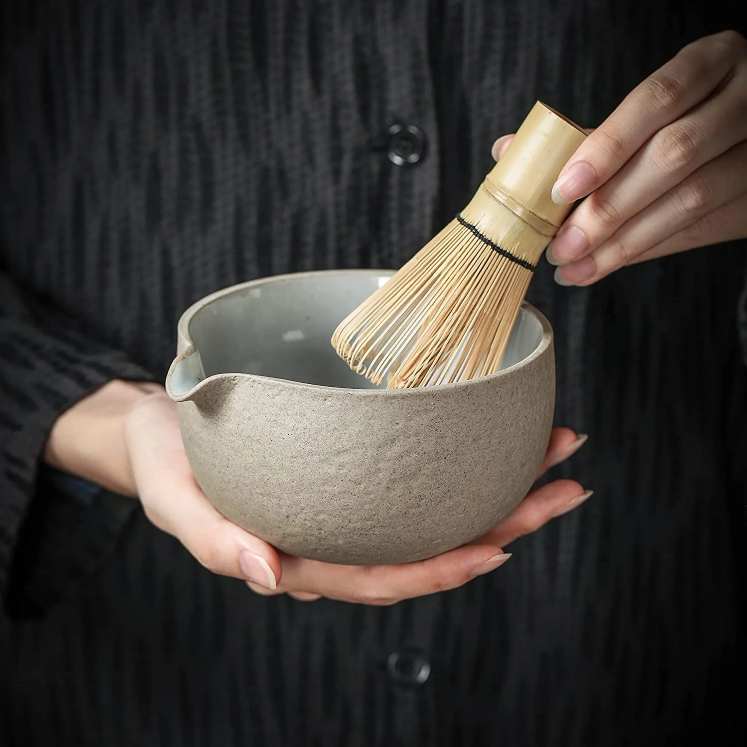 Tiitee Japanese Traditional Matcha Tea Set Ceremony Accessory Chasen Scoop Chashaku Tea Kit Bamboo Whisk Set Matcha Bowl Set