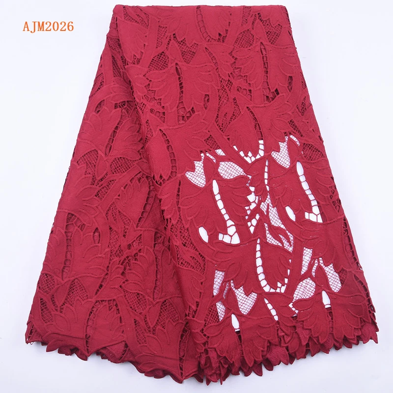 
Handmade Nigeria Guipure Lace Fabric 2021 African Cord Lace for Wedding Dress Pure White Embroidery Mesh French Lace 2026 