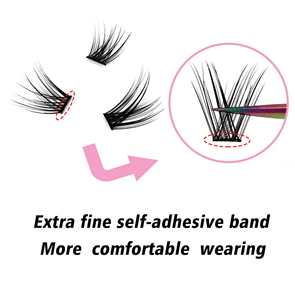SP EYELASH Self Adhesive Eyelashes 9Pcs Small box Press On Lashes No Glue Needed Self Adhesive Lash Clusters