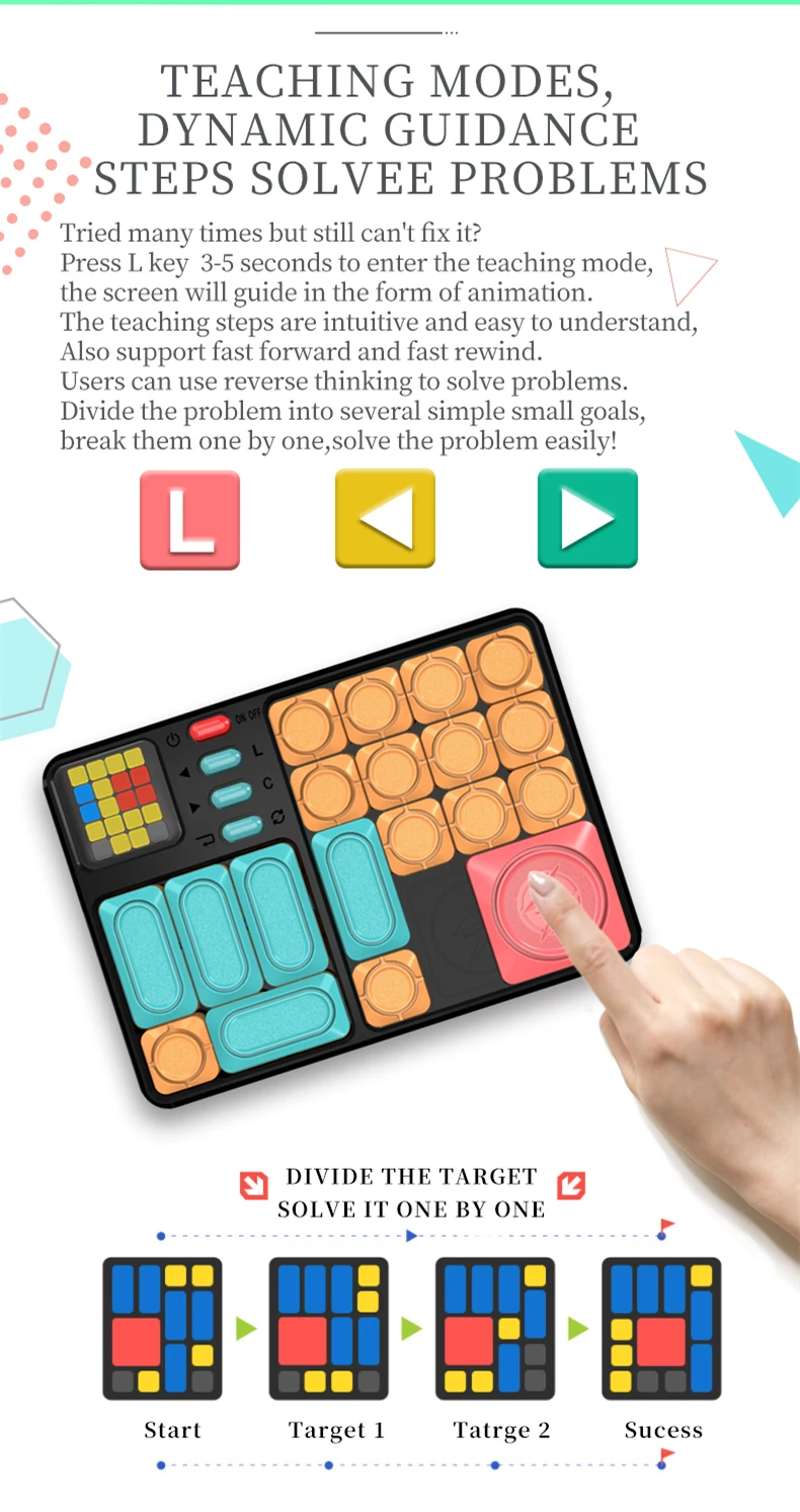 Super Maze Game Huarong Road Smart Sensor 500+Question Bank Brain Teaser Puzzles Interactive Handheld Toys for All Ages j