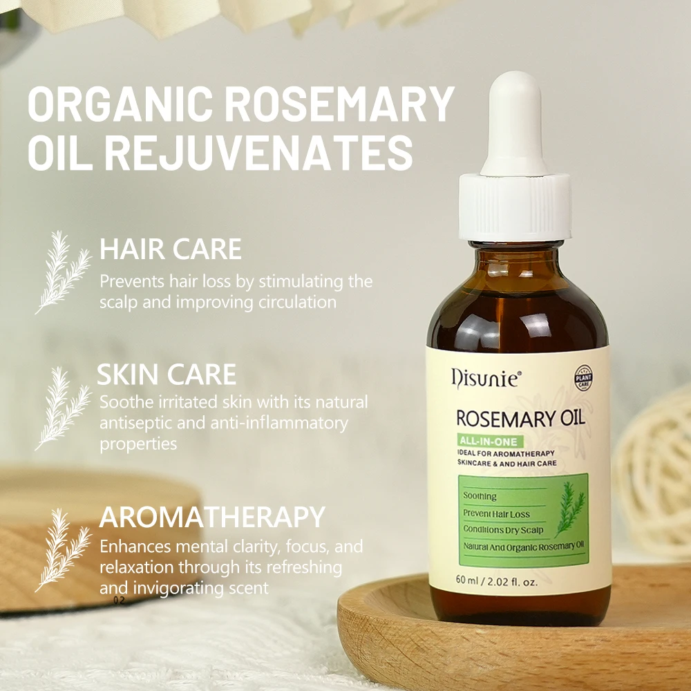 Organic Rosemary Oil Hair Growth Skin Soothing Acne Remover Body Care Massage Relax Oil Products Rosemary Oil for Spa Body Care