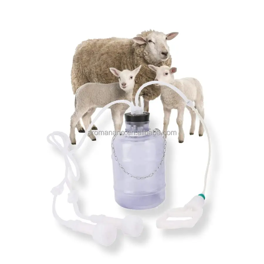 3L Portable Household Goat Milking Machine, Manual Operation Sheep Cow Milker Kit with Vacuum-Pulse Pump for Sheep Goat Cow