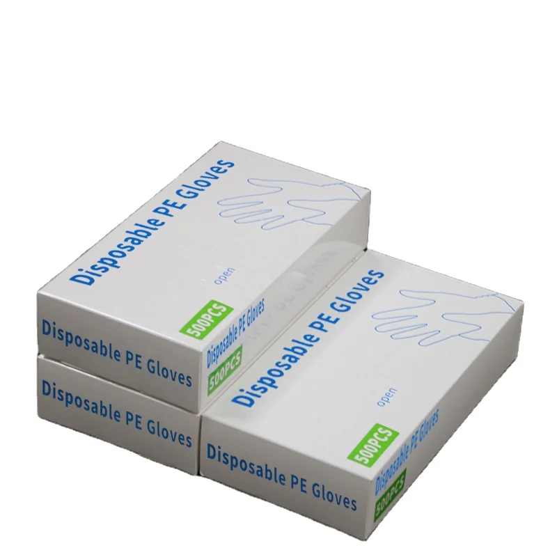 Cpe tpe 500 бумажные коробки перчатки картонные прозрачного пластика кухонные для домашней работы кухонная