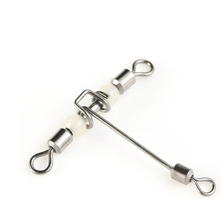 Stainless Steel Fishing Connector Snap 19-42mm American Style Luminous Ring Gourd T Turn Swivel Carp Fishing Tackle