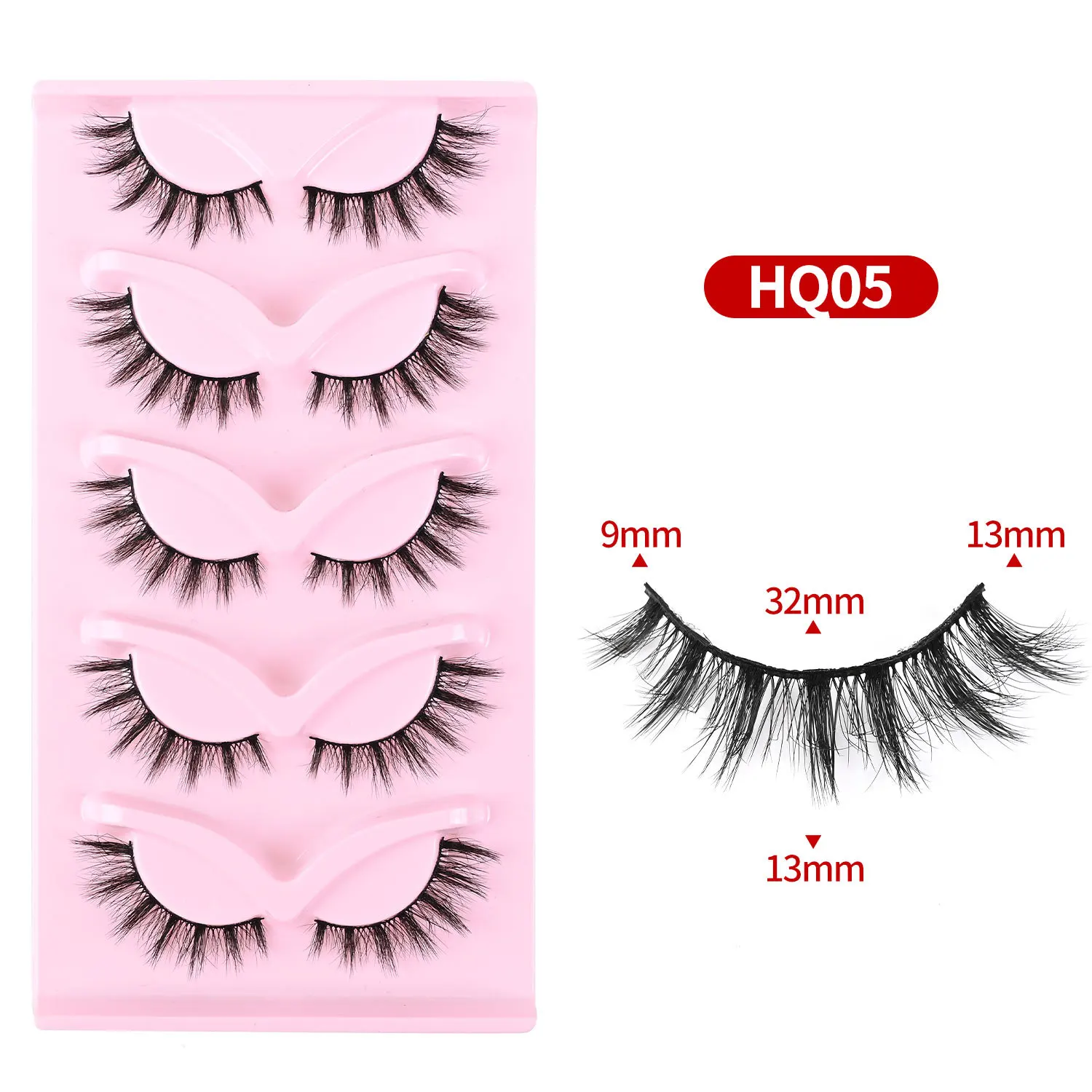 Custom Natural Full Strip Lashes 5D Faux Mink Eyelashes Fluffy False Cotton Band Soft Eyelashes