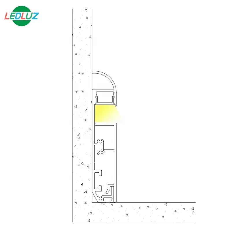 SK1580 Surface Mounted LED Skirting Lighting LED Aluminum Strip Profiles With PC Opal Diffuser