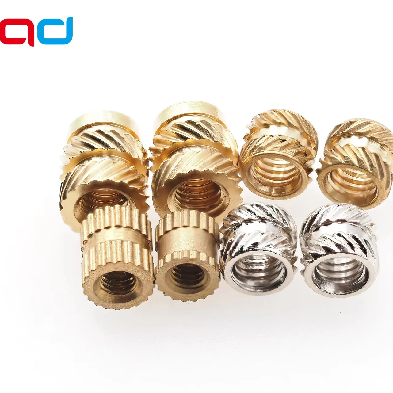 Double Diagonal Soil Insert Eight Hot Melt Copper Nut Flower Mother Copper Insert Hot Melt Injection Molded Nut Rolled Flower