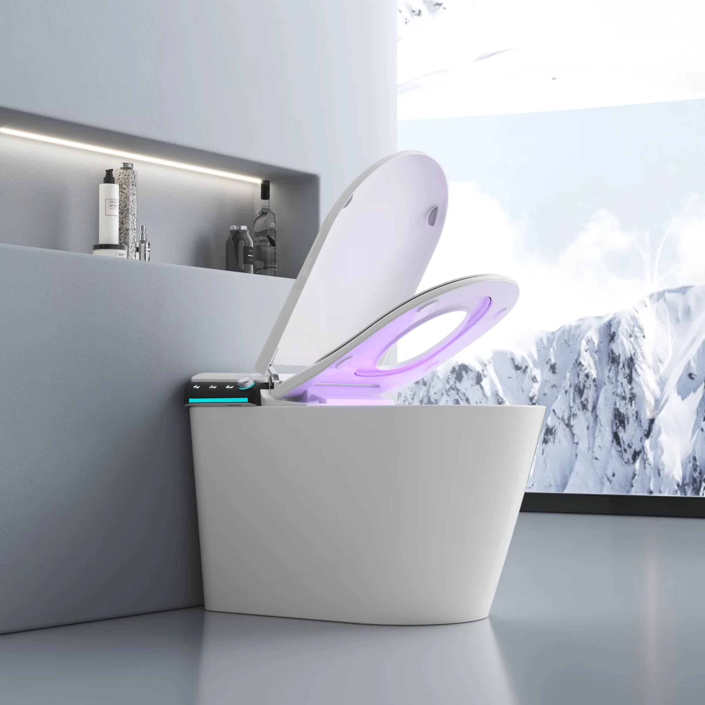 Canada Modern smart floor toilet commode electric wc bathroom ceramic automatic intelligent floor toilet bowl