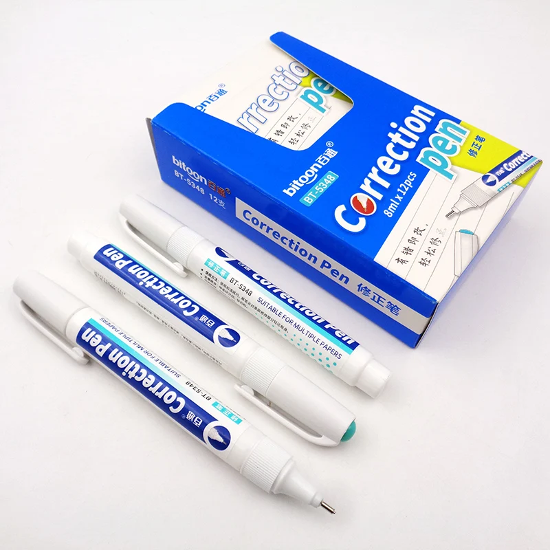 Оригинальный дизайн 8 мл быстросохнущая ученическая Удобная гладкая металлическая насадка коррекция жидкости набор ручек