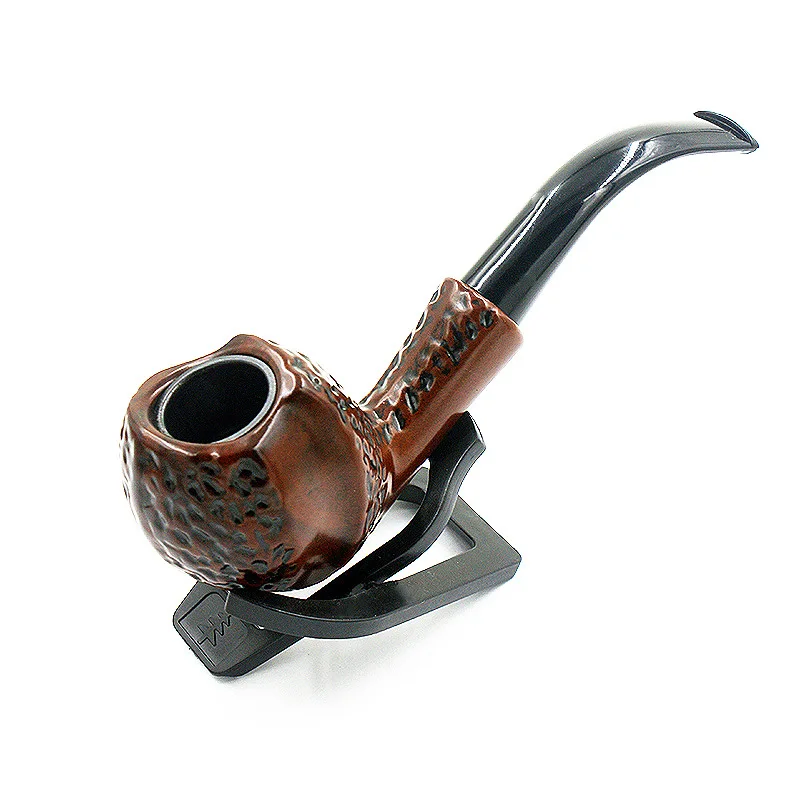 Wholesale New natural Classic Hand Carved Stylish Solid Wood pipe smoking wooden Tobacco pipe