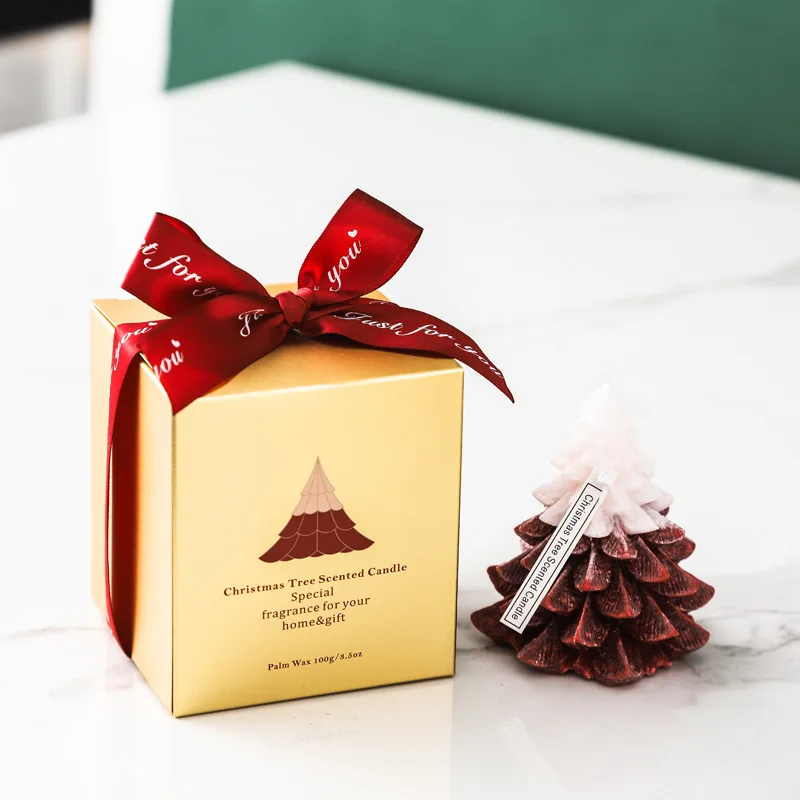 Design unique Christmas tree shape candle Scented Candles Luxury Christmas fragrance candle